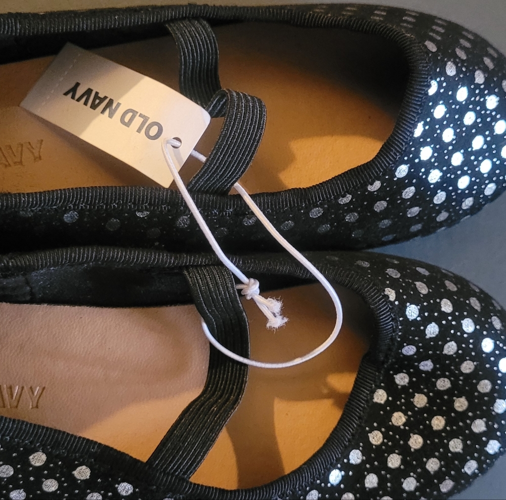Old Navy Black and White Polka Dot Flats
